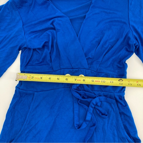 VENUS Royal Blue V Neck Wrap Dress - Size Small - Picture 4 of 10